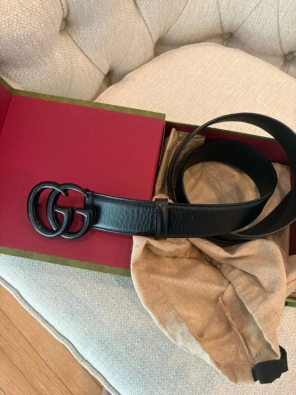 Gucci Black Leather Belt